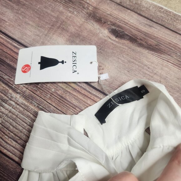 SOLD Zessika White Halter Ruffle Maxi Dress - Picture 6 of 9